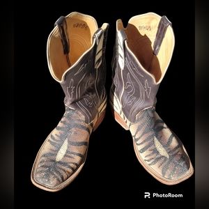 Rio of Mercedes Tiger Stingray Cowboy Boots like new size 9